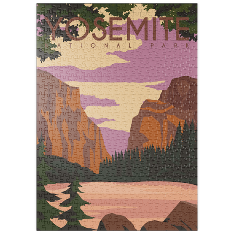 puzzleplate Yosemite National Park Central California, USA, Art Deco style Vintage Poster, Illustration 500 Puzzle