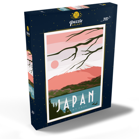 Berg Fuji, Japan, Art Deco style Vintage Poster, Illustration 200 Puzzle Schachtel Ansicht2