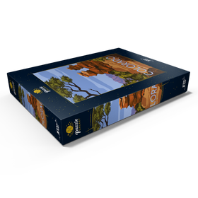 Darstellung des Puzzle Motivs Garden of Gods, Colorado USA, Art Deco style Vintage Poster, Illustration - Puzzleteile: 1000