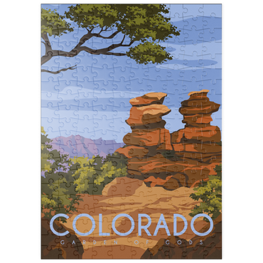 puzzleplate Garden of Gods, Colorado USA, Art Deco style Vintage Poster, Illustration 200 Puzzle