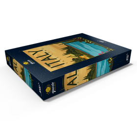 Darstellung des Puzzle Motivs Lake Como Italy, Art Deco style Vintage Poster, Illustration - Puzzleteile: 1000