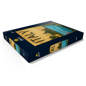 Darstellung des Puzzle Motivs Lake Como Italy, Art Deco style Vintage Poster, Illustration - Puzzleteile: 100