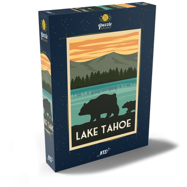 Tahoesee-Nationalpark, Art Deco style Vintage Poster, Illustration 1000 Puzzle Schachtel Ansicht2