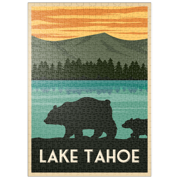 puzzleplate Tahoesee-Nationalpark, Art Deco style Vintage Poster, Illustration 500 Puzzle