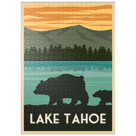 puzzleplate Tahoesee-Nationalpark, Art Deco style Vintage Poster, Illustration 500 Puzzle