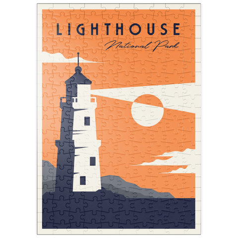 puzzleplate Lighthouse National-Park, Art Deco style Vintage Poster, Illustration 200 Puzzle