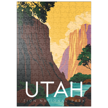 puzzleplate Zion National Park Utah, USA, Art Deco style Vintage Poster, Illustration 200 Puzzle