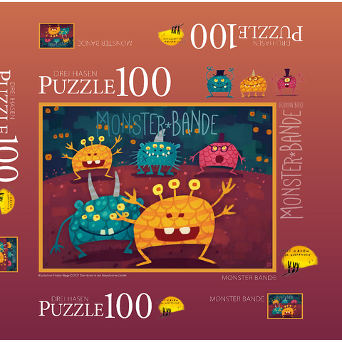 Monster Bande 100 Puzzle Schachtel 3D Modell