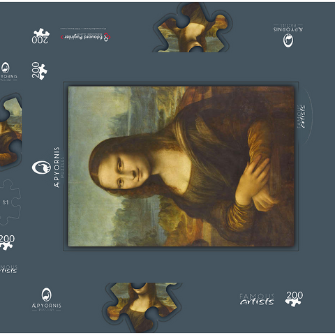 Mona Lisa - Lisa del Giocondo 200 Puzzle Schachtel 3D Modell