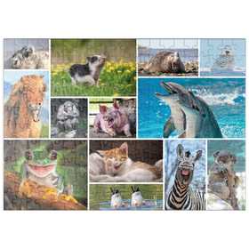 Darstellung des Puzzle Motivs Tierisch Lustig - Collage No. 1 - Puzzleteile: 200