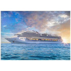 Darstellung des Puzzle-Motivs Kreuzfahrtschiff in der Karibik – Puzzleteile: 1000