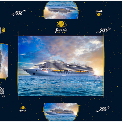 Kreuzfahrtschiff in der Karibik 200 Puzzle Schachtel 3D Modell
