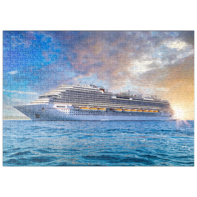 Darstellung des Puzzle Motivs Kreuzfahrtschiff in der Karibik - Puzzleteile: 500