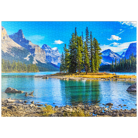 Darstellung des Puzzle-Motivs Spirit Island im Maligne Lake - Jasper National Park, Kanada – Puzzleteile: 1000