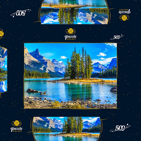 Spirit Island im Maligne Lake - Jasper National Park, Kanada 500 Puzzle Schachtel 3D Modell