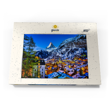Zermatt und das Matterhorn, Schweiz 1000 Puzzle Schachtel Ansicht3