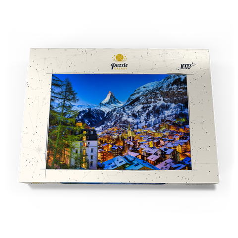 Zermatt und das Matterhorn, Schweiz 1000 Puzzle Schachtel Ansicht3