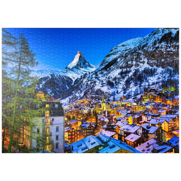 puzzleplate Zermatt und das Matterhorn, Schweiz 1000 Puzzle