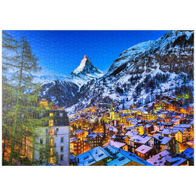 Darstellung des Puzzle Motivs Zermatt und das Matterhorn, Schweiz - Puzzleteile: 1000