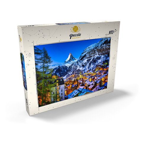 Zermatt und das Matterhorn, Schweiz 100 Puzzle Schachtel Ansicht2