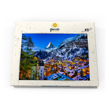 Zermatt und das Matterhorn, Schweiz 100 Puzzle Schachtel Ansicht3
