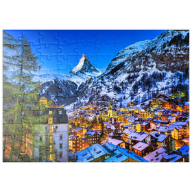 Darstellung des Puzzle Motivs Zermatt und das Matterhorn, Schweiz - Puzzleteile: 100