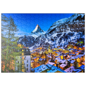 Darstellung des Puzzle-Motivs Zermatt und das Matterhorn, Schweiz – Puzzleteile: 200