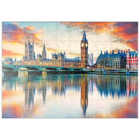 puzzleplate Big Ben und Parlamentsgebäude, London, England 100 Puzzle