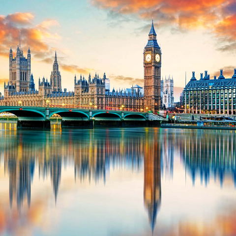 Big Ben und Parlamentsgebäude, London, England 100 Puzzle 3D Modell