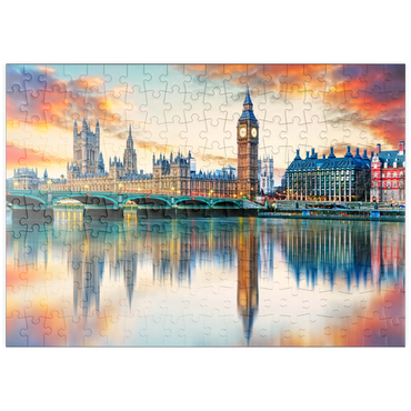 puzzleplate Big Ben und Parlamentsgebäude, London, England 200 Puzzle
