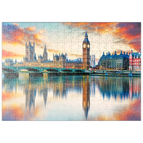 puzzleplate Big Ben und Parlamentsgebäude, London, England 200 Puzzle