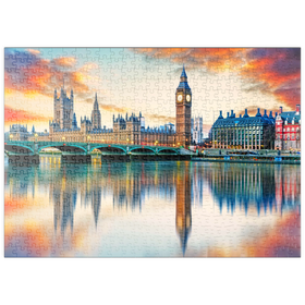 Darstellung des Puzzle-Motivs Big Ben und Parlamentsgebäude, London, England – Puzzleteile: 500