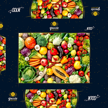 Sortiment an frischem Obst und Gemüse 1000 Puzzle Schachtel 3D Modell