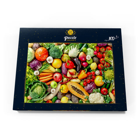 Sortiment an frischem Obst und Gemüse 100 Puzzle Schachtel Ansicht3