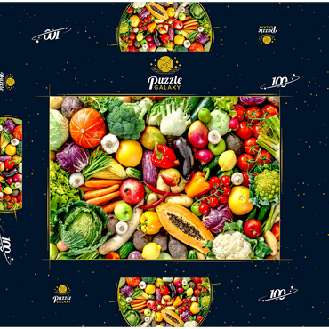 Sortiment an frischem Obst und Gemüse 100 Puzzle Schachtel 3D Modell