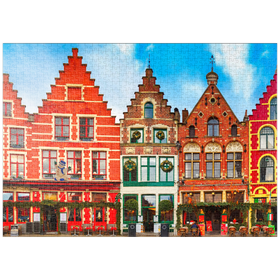 Darstellung des Puzzle Motivs Grote Markt in der mittelalterlichen Stadt Brügge, Belgien - Puzzleteile: 1000