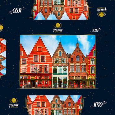 Grote Markt in der schönen mittelalterlichen Stadt Brügge am Morgen, Belgien 1000 Puzzle Schachtel 3D Modell