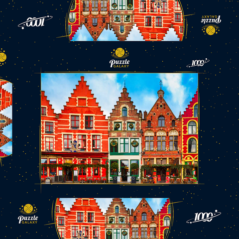 Grote Markt in der schönen mittelalterlichen Stadt Brügge am Morgen, Belgien 1000 Puzzle Schachtel 3D Modell