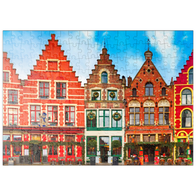 Darstellung des Puzzle Motivs Grote Markt in der mittelalterlichen Stadt Brügge, Belgien - Puzzleteile: 200