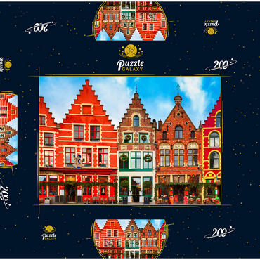 Grote Markt in der schönen mittelalterlichen Stadt Brügge am Morgen, Belgien 200 Puzzle Schachtel 3D Modell