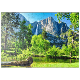 Darstellung des Puzzle Motivs Yosemite-Wasserfall, Yosemite-Nationalpark, Kalifornien - Puzzleteile: 200