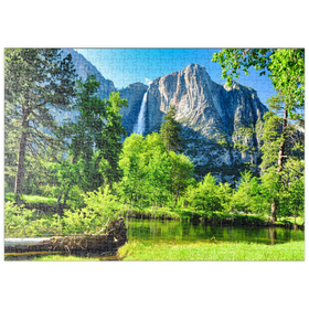 Darstellung des Puzzle-Motivs Yosemite-Wasserfall, Yosemite-Nationalpark, Kalifornien – Puzzleteile: 500