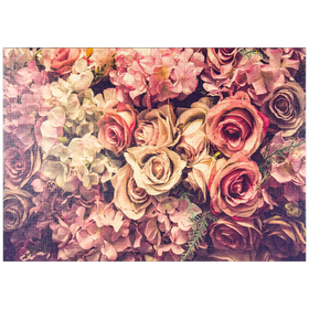 Darstellung des Puzzle Motivs Rosa Rosen - Puzzleteile: 1000