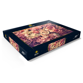 Darstellung des Puzzle Motivs Rosa Rosen - Puzzleteile: 100