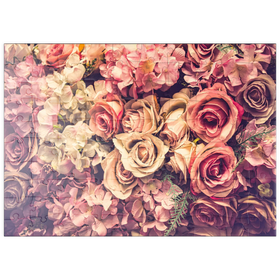 Darstellung des Puzzle Motivs Rosa Rosen - Puzzleteile: 100