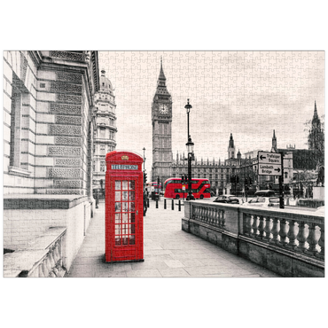 puzzleplate Rote Telefonzelle in London 1000 Puzzle