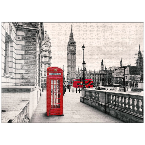 puzzleplate Rote Telefonzelle in London 1000 Puzzle