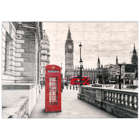 puzzleplate Rote Telefonzelle in London 100 Puzzle