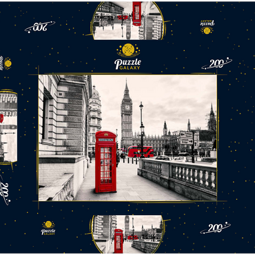 Rote Telefonzelle in London 200 Puzzle Schachtel 3D Modell