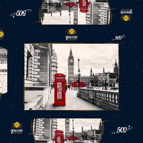 Rote Telefonzelle in London 500 Puzzle Schachtel 3D Modell